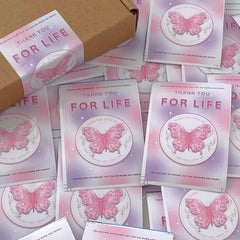 20pcs Pink Butterfly Sealing Sticker American Sticker Packaging Material Set