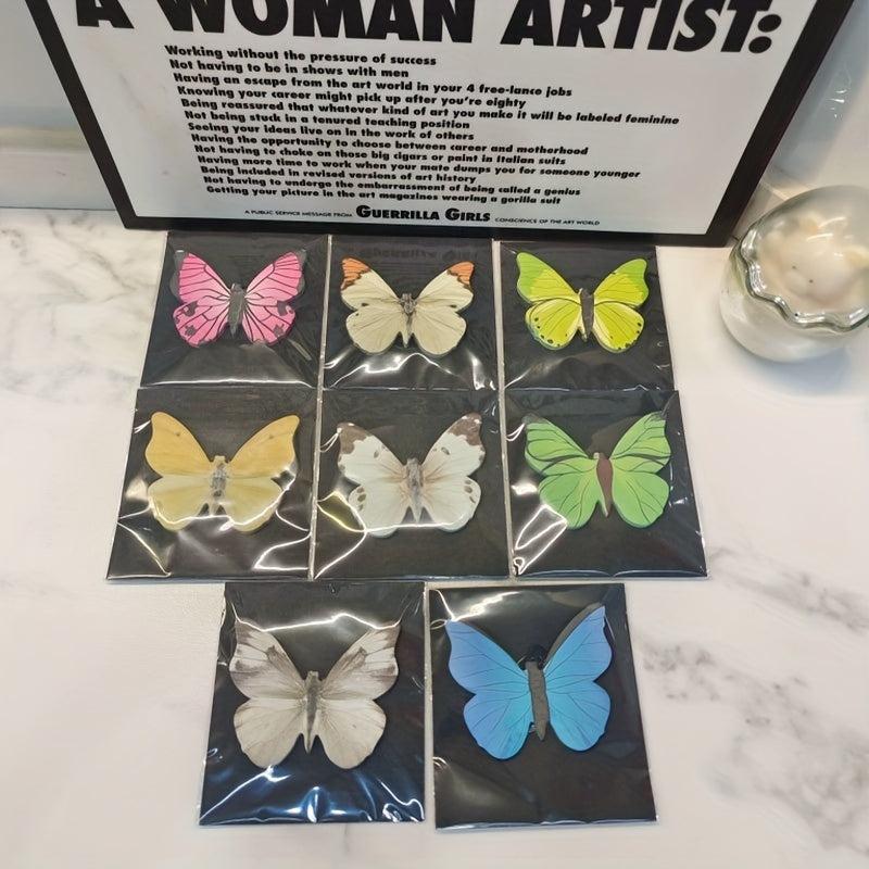 30pcs Butterfly Sticky Notes Cartoon Style For Students Work Note Stickers