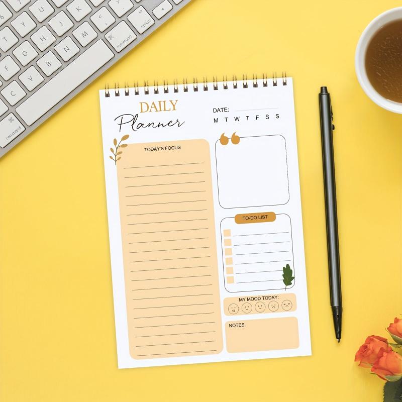 BUBU Yellow Daily Planner Today Focus And To Do List Mood Tracking