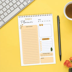 BUBU Yellow Daily Planner Today Focus And To Do List Mood Tracking