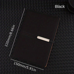 A5 Leather Notebook with Metal Buckle - Business & Office Essential