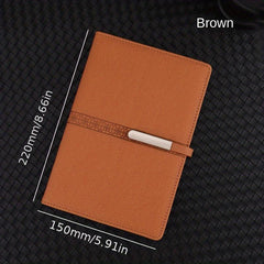 A5 Leather Notebook with Metal Buckle - Business & Office Essential