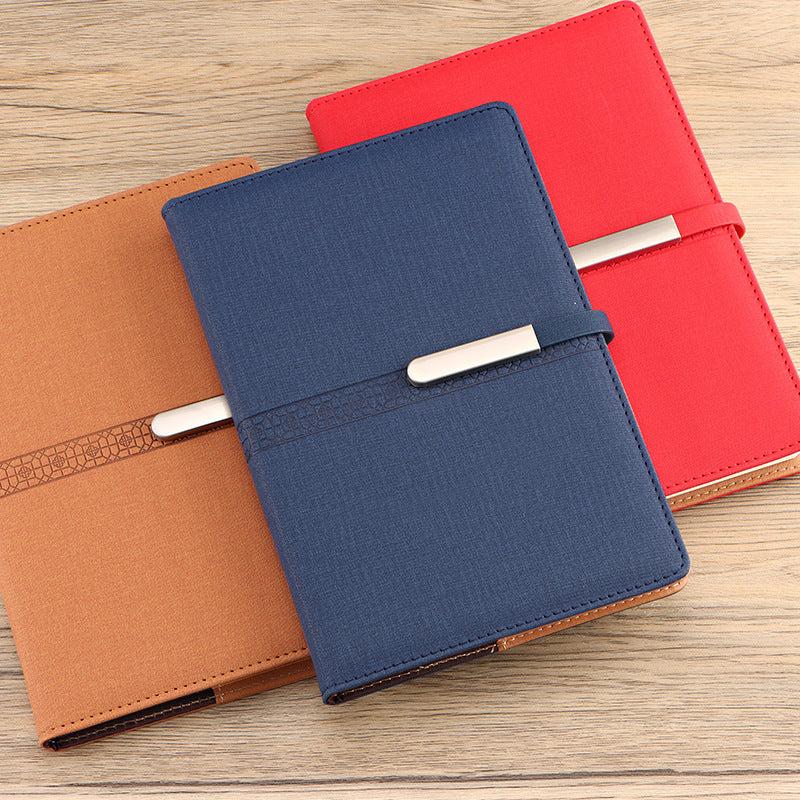 A5 Leather Notebook with Metal Buckle - Business & Office Essential