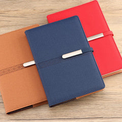 A5 Leather Notebook with Metal Buckle - Business & Office Essential