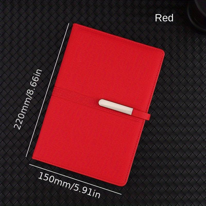 A5 Leather Notebook with Metal Buckle - Business & Office Essential