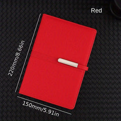 A5 Leather Notebook with Metal Buckle - Business & Office Essential