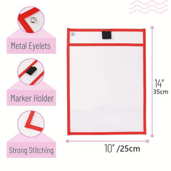 Oversized Reusable Dry Erase Pocket Sleeves Clear Plastic Sheet Protectors