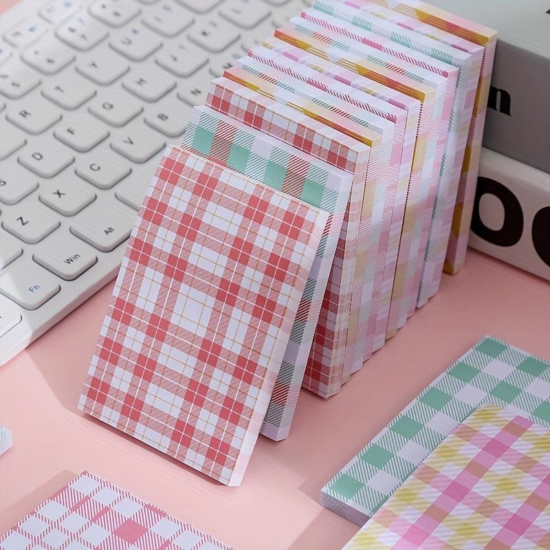 Cute Grid Pattern Sticky Notes 60 Sheets - Student Memo Notes Book