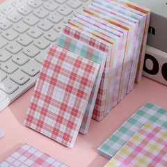 Cute Grid Pattern Sticky Notes 60 Sheets - Student Memo Notes Book