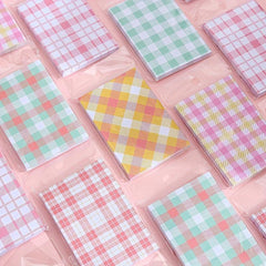Cute Grid Pattern Sticky Notes 60 Sheets - Student Memo Notes Book