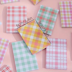 Cute Grid Pattern Sticky Notes 60 Sheets - Student Memo Notes Book