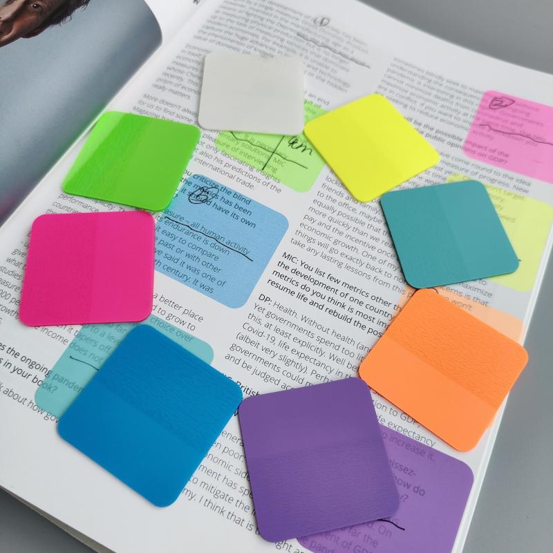 160 Sheets 8 Colors Transparent Sticky Notes Scrapes Stickers Note Pads Paper