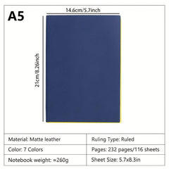 Matte PU Notebook 200 Pages Thickened Paper for Home Office School