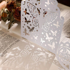 10 Sheets Vintage Hollow Out Lace Scrapbook Paper Card Non Sticky