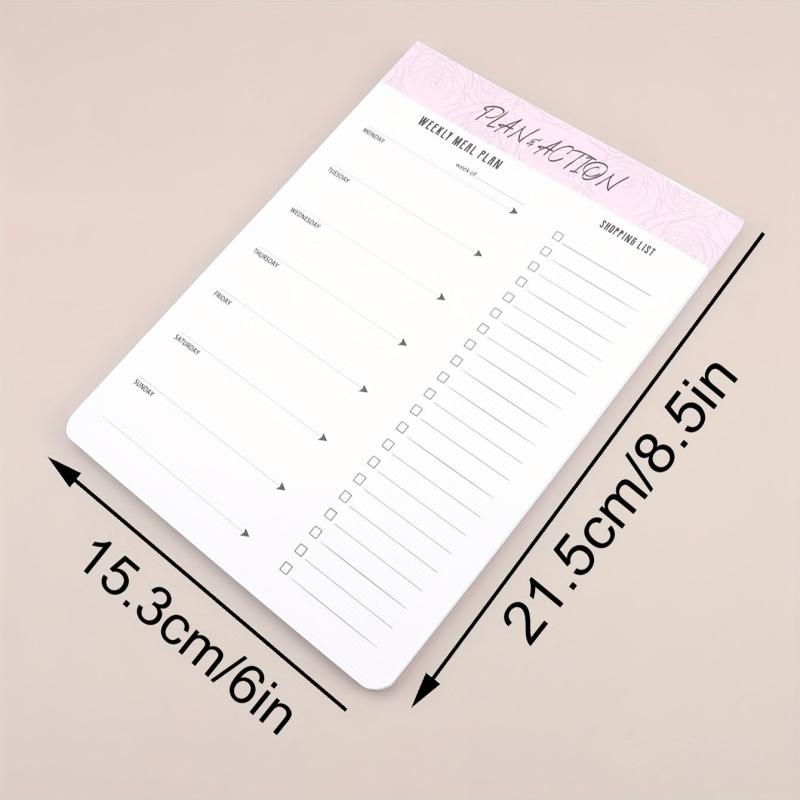 52 Sheets Tearable Meal Planner Office Schedule Book Message Notepad