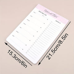 52 Sheets Tearable Meal Planner Office Schedule Book Message Notepad