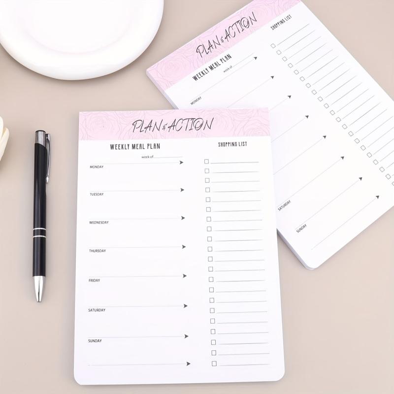 52 Sheets Tearable Meal Planner Office Schedule Book Message Notepad