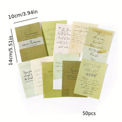 50 Sheets Retro English Journal Decoration Sticky Note Paper