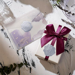 2pcs Silvery Heart Embossed Stickers Envelope Sealing Stickers