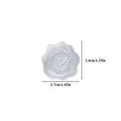 2pcs Silvery Heart Embossed Stickers Envelope Sealing Stickers