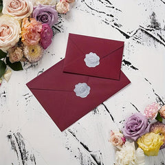 2pcs Silvery Heart Embossed Stickers Envelope Sealing Stickers