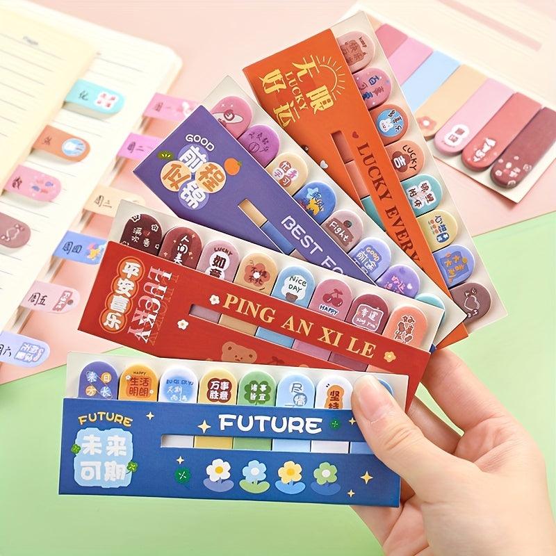 120pcs Cartoon Inspirational Text Sticky Notes for School Office