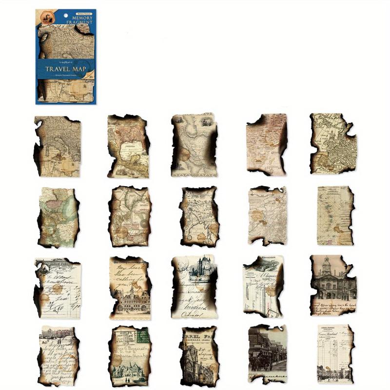 20pcs Paper Memory Fragments Retro Pocket Newspaper Collage Pack