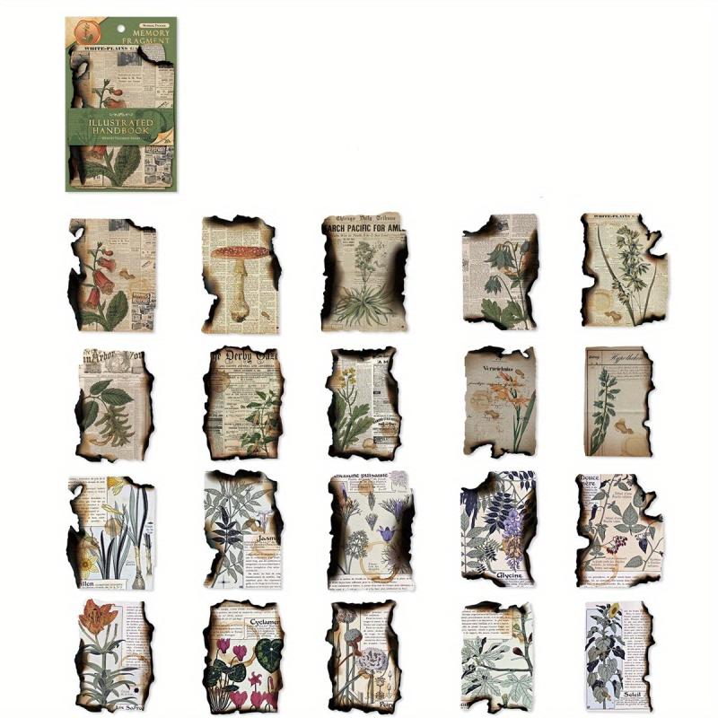 20pcs Paper Memory Fragments Retro Pocket Newspaper Collage Pack