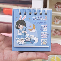 Cartoon Girl Mini Desktop Calendar - Small Rice Grains Series