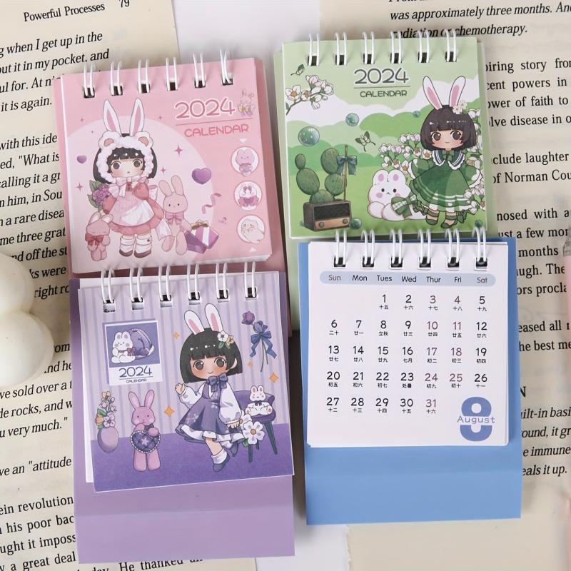 Cartoon Girl Mini Desktop Calendar - Small Rice Grains Series