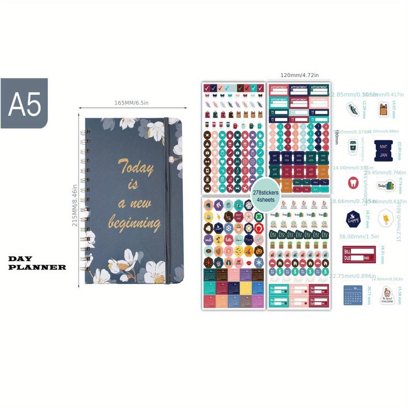 Business Fitness Planner Set A5 Coil Schedule Book Creative Plan Stickers