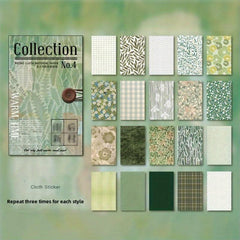 60pcs Retro Cloth Texture Paper Memo Pad Scrapbooking Journal Planner