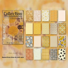 60pcs Retro Cloth Texture Paper Memo Pad Scrapbooking Journal Planner