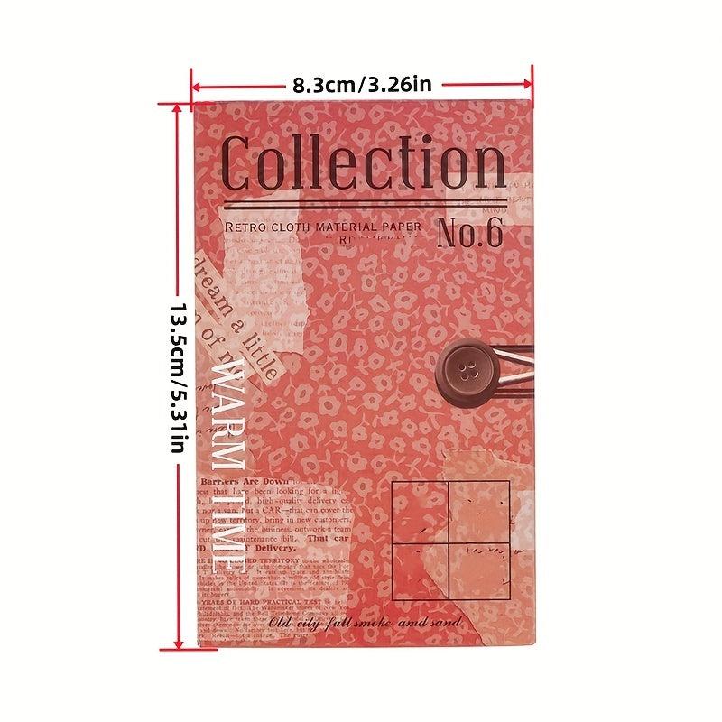 60pcs Retro Cloth Texture Paper Memo Pad Scrapbooking Journal Planner