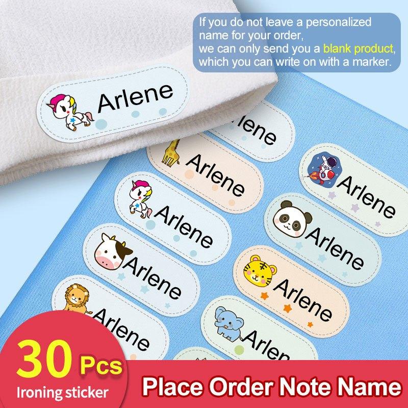 Personalized Iron-On Name Stickers for Clothes, Washable Labels
