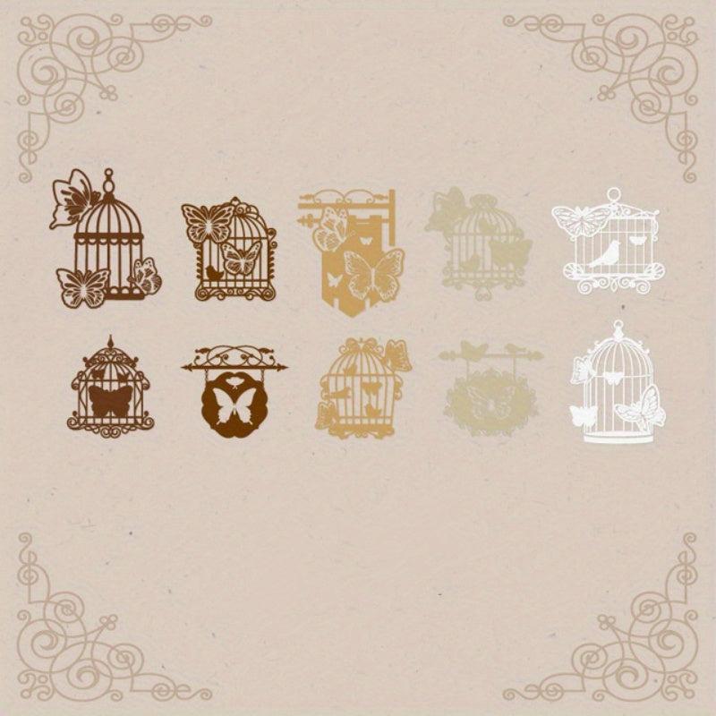 10pcs Flower Field Window Series Lace Paper Retro Collage Cards