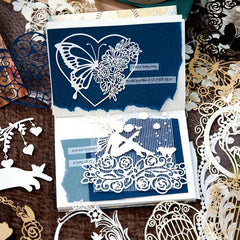 10pcs Flower Field Window Series Lace Paper Retro Collage Cards