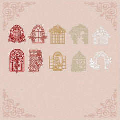 10pcs Flower Field Window Series Lace Paper Retro Collage Cards