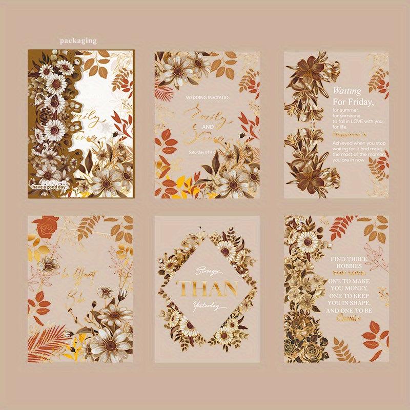 Retro Plants Flower Border Hand Decoration Collage Paper Material