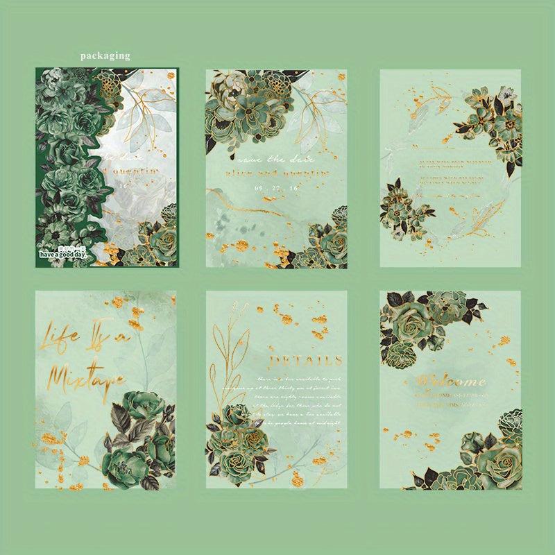 Retro Plants Flower Border Hand Decoration Collage Paper Material