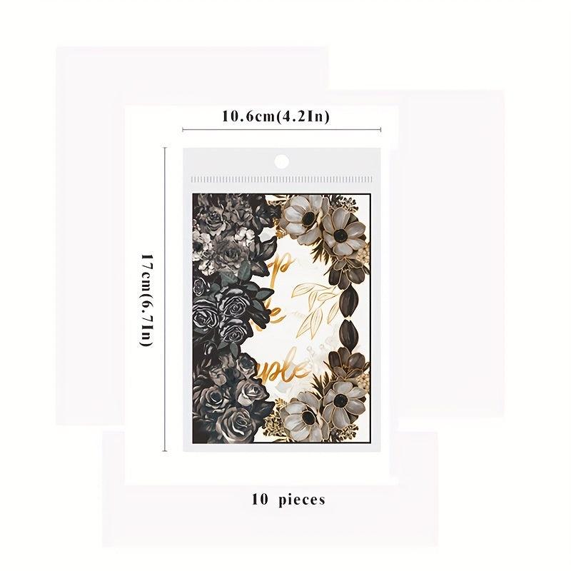 Retro Plants Flower Border Hand Decoration Collage Paper Material