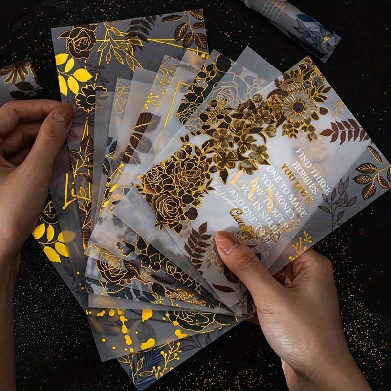 Retro Plants Flower Border Hand Decoration Collage Paper Material