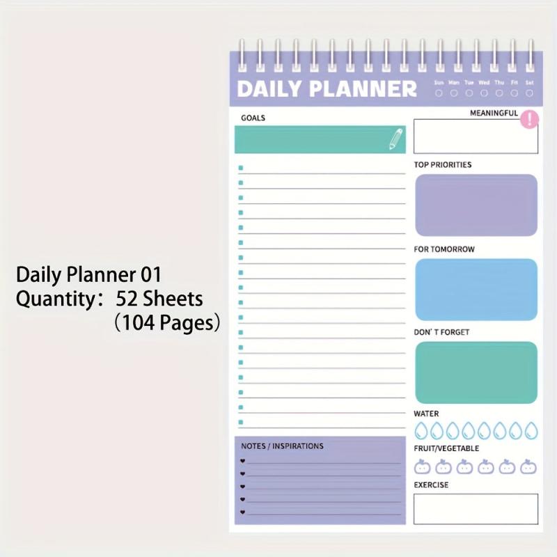 52 Sheets Weekly Daily Planner To Do List Notebook
