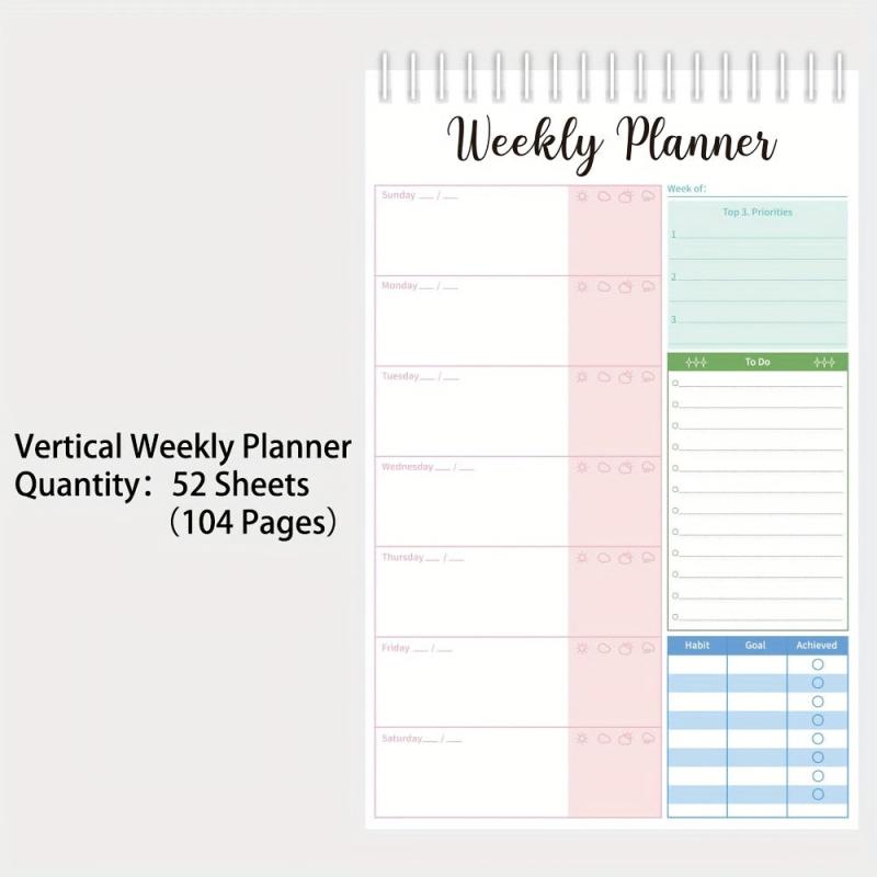 52 Sheets Weekly Daily Planner To Do List Notebook