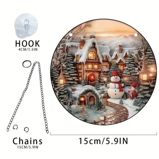 Acrylic Christmas Model Home Window Wall Decoration Vintage Hanging Window Decor