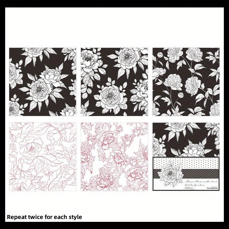 10pcs Blooming Series Large Sulfuric Acid Paper Plant Journal Diary Paper