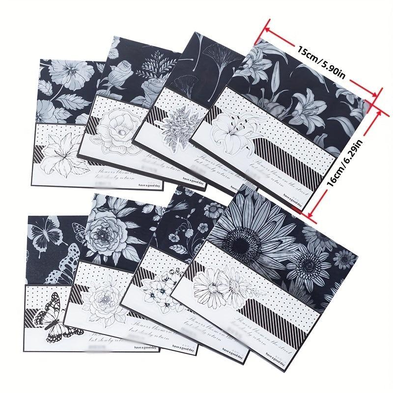 10pcs Blooming Series Large Sulfuric Acid Paper Plant Journal Diary Paper