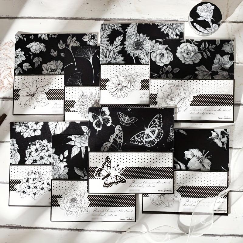 10pcs Blooming Series Large Sulfuric Acid Paper Plant Journal Diary Paper