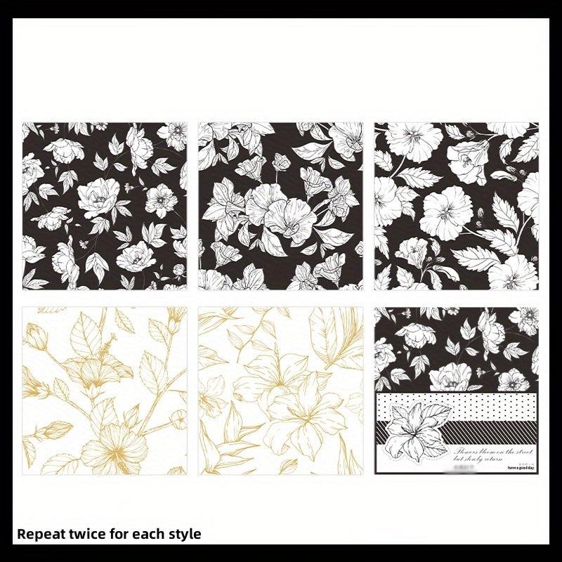 10pcs Blooming Series Large Sulfuric Acid Paper Plant Journal Diary Paper