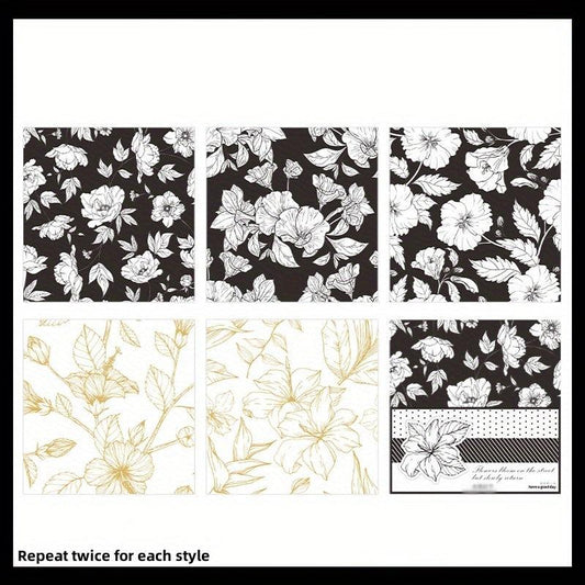 10pcs Blooming Series Large Sulfuric Acid Paper Plant Journal Diary Paper
